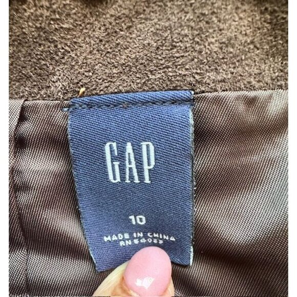 Gap Women Brown Genuine Leather Dark Academia -Western Pencil Skirt Zip Size 10 - Picture 5 of 8
